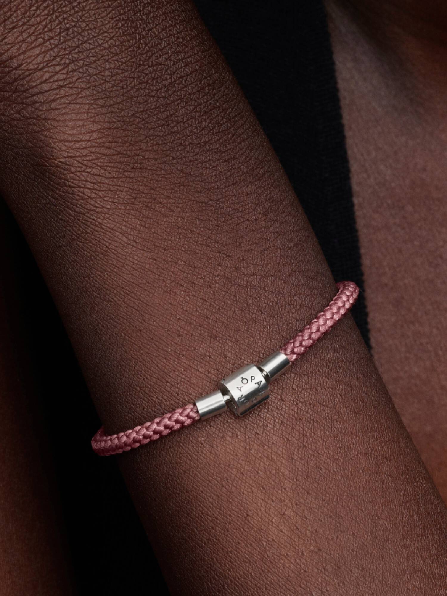 Bracelet Cordon Rose Brillant