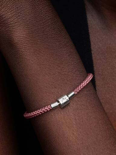 Bracelet Cordon Rose Brillant