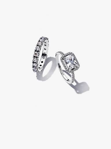 Coffret Cadeau Brillant ensemble d’bagues Halo