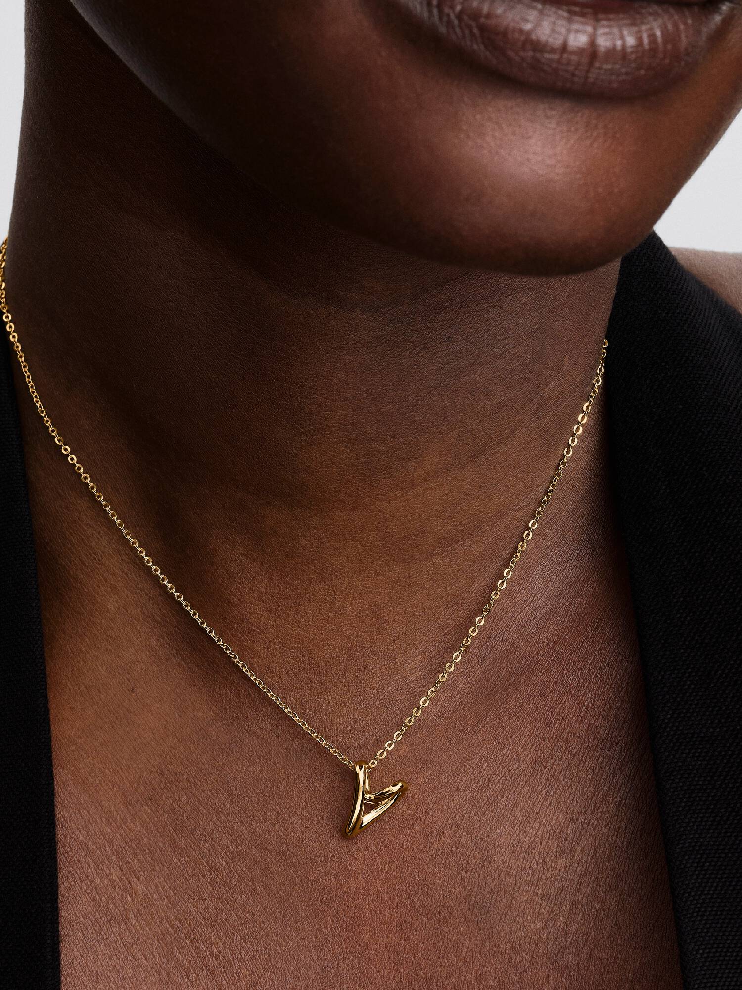 Collier avec Pendentif  Cœur Organique Doré Petit modèle