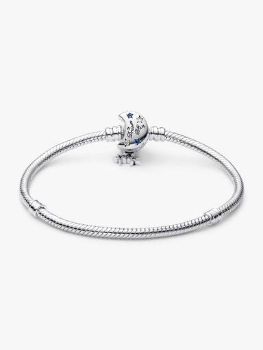 Bracelet Maille Serpent Fermoir Lune Scintillant