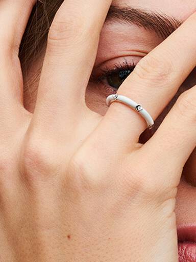 Bague Pierres & Résine Façon Émail