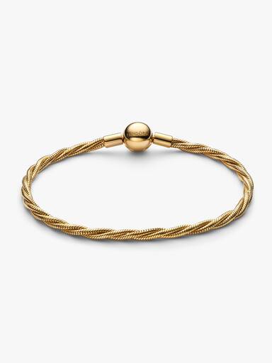 Bracelet Maille Serpent Torsadée Fermoir Pandora Rond