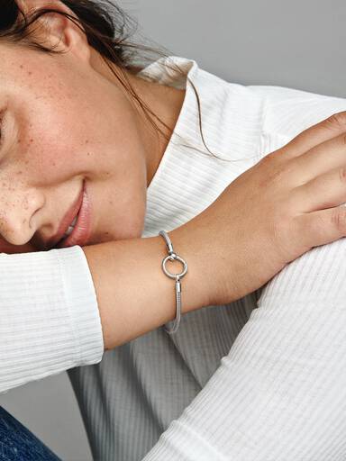 Bracelet Maille Serpent Fermoir O Pandora Moments