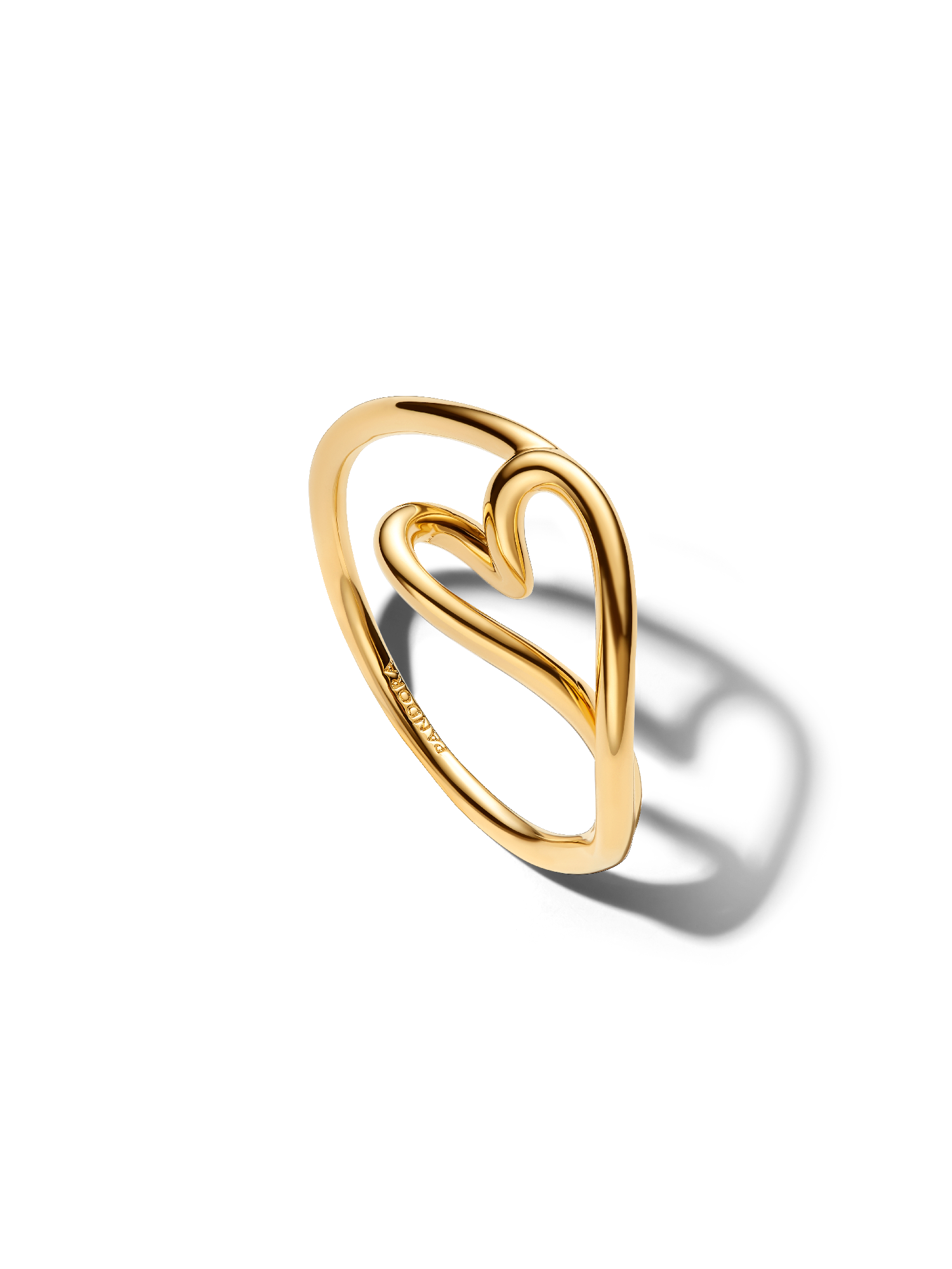 Bague Cœur Organique Dorée petit modèle