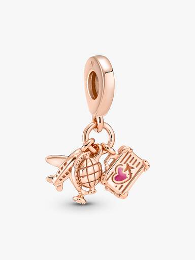 Charm Pendant Avion, Globe & Valise