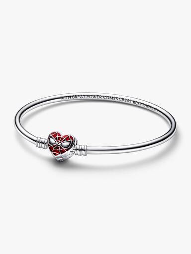 Bracelet Jonc Marvel Pandora Moments Fermoir Masque de Spider-Man