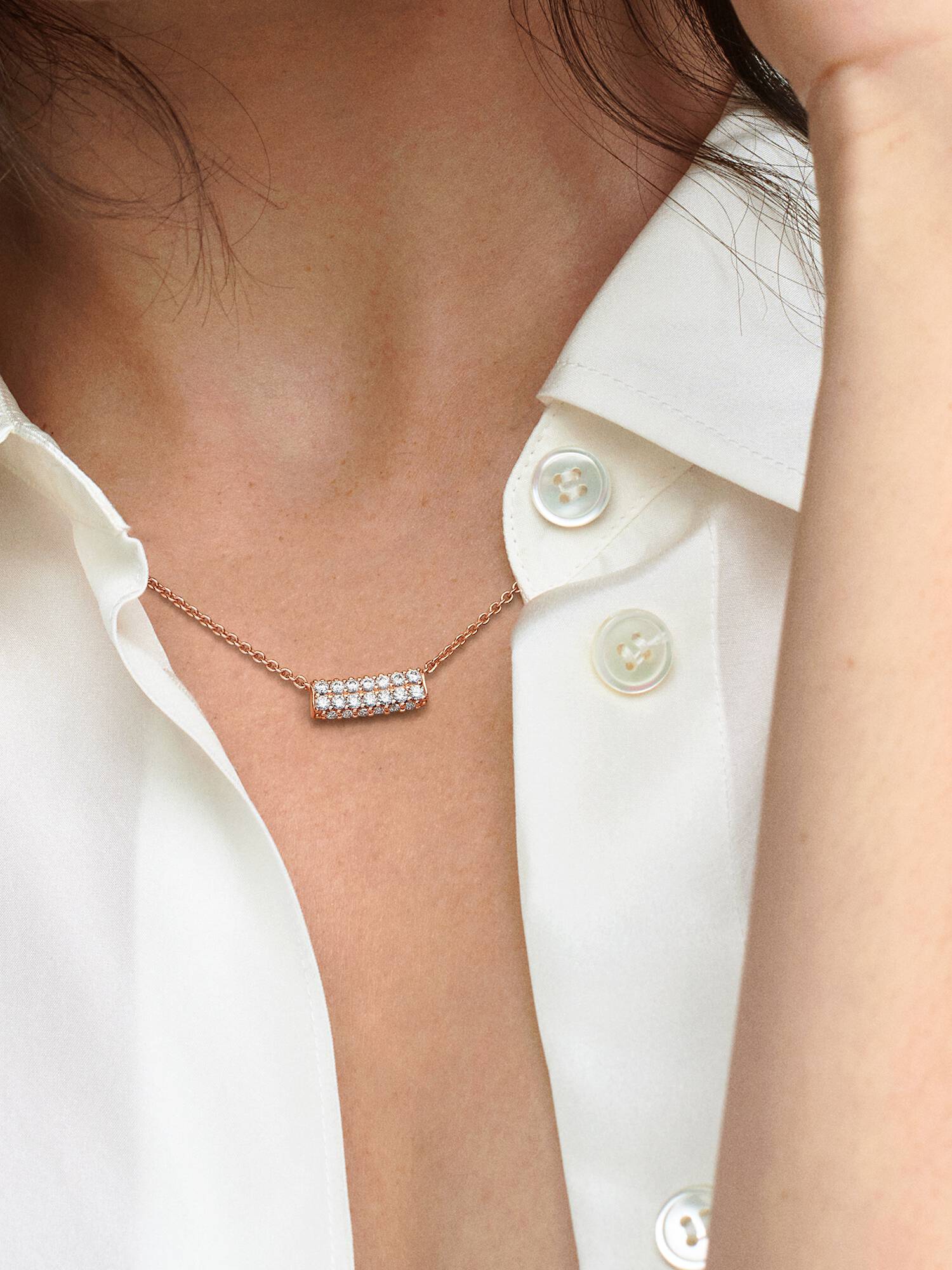 Collier Barre Double Rang Pavée Pandora Timeless