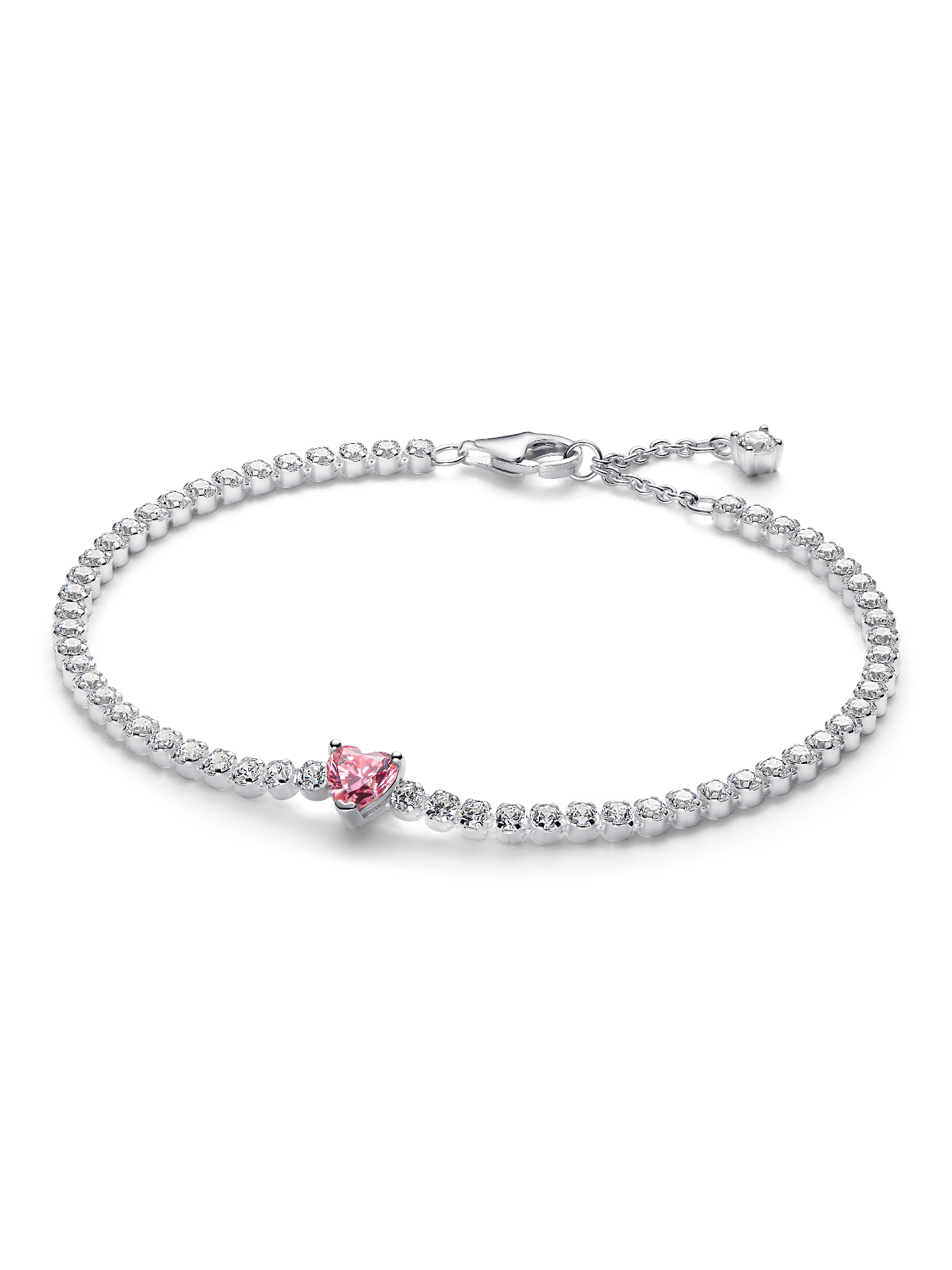 Bracelet Rivière Cœur Scintillant Rose