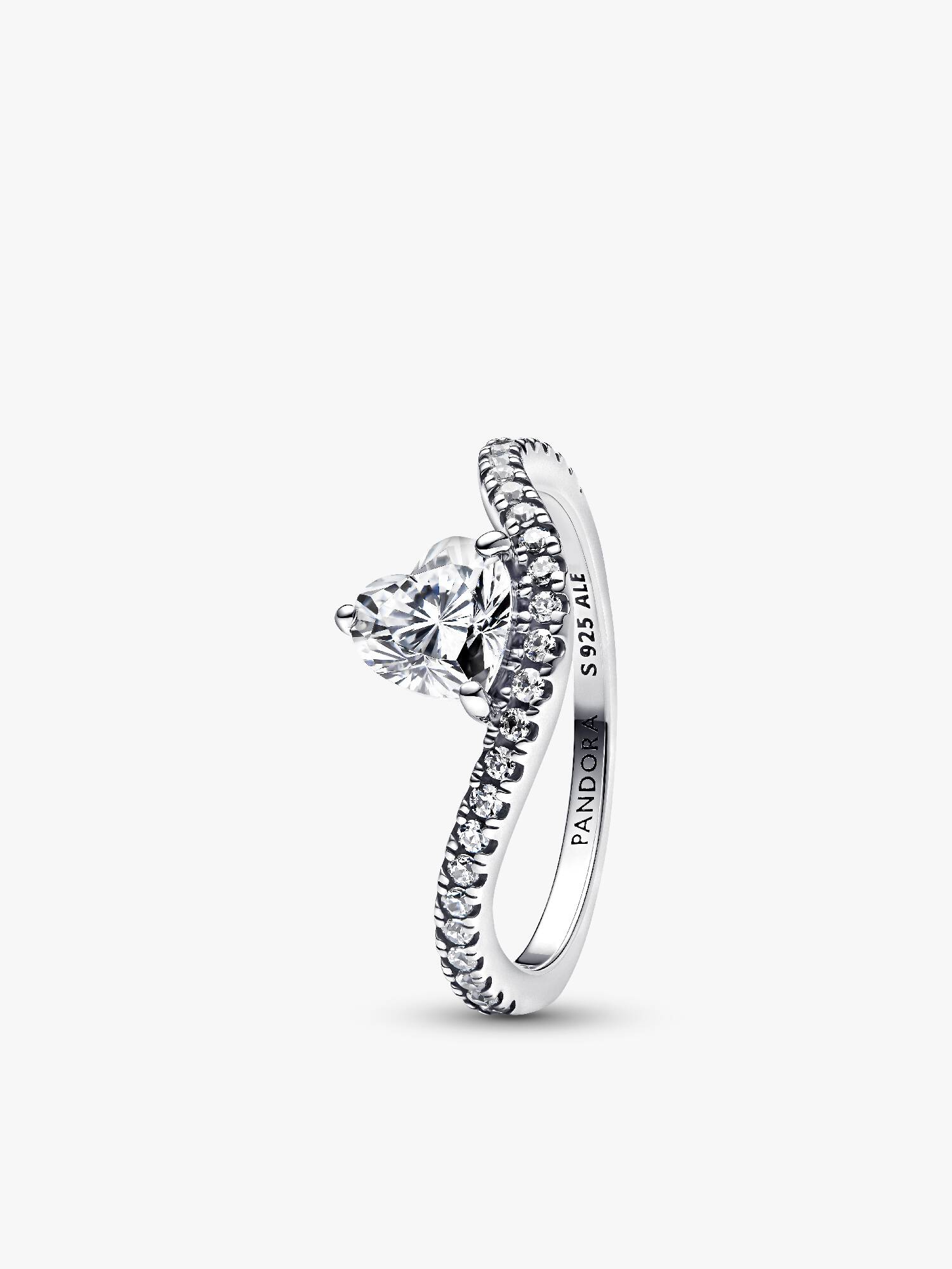 Bague Cœur Pavée Ondulée