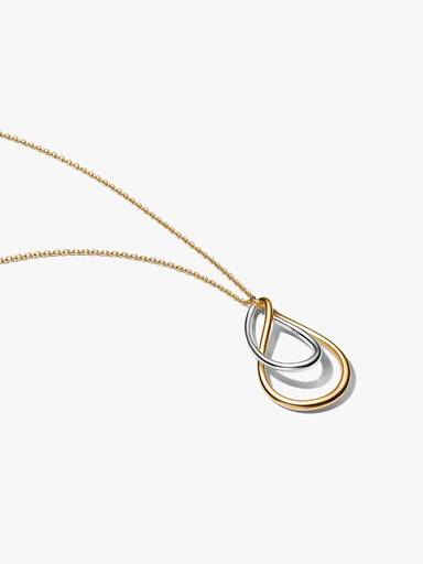 Collier avec Pendentif Double Bimatière