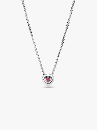 Collier Cœur Surélevé Rouge