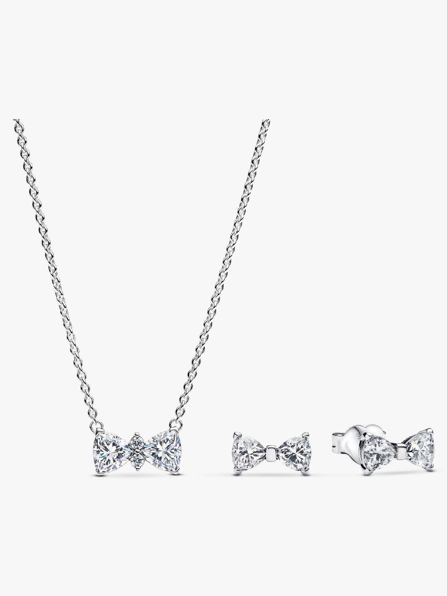 Parure Collier & Clous d'Oreilles Nœud Scintillant