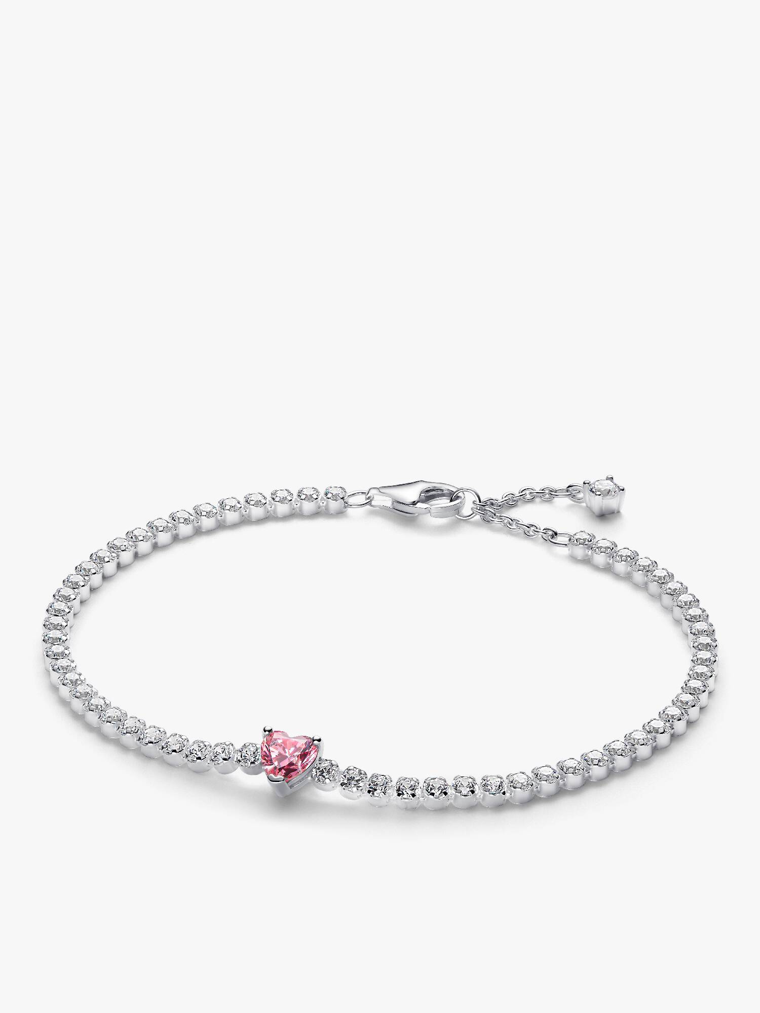 Bracelet Rivière Cœur Scintillant Rose