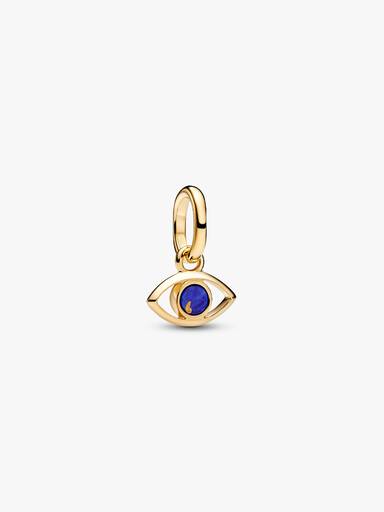 Mini Charm Pendant Œil Porte-Bonheur Bleu Doré