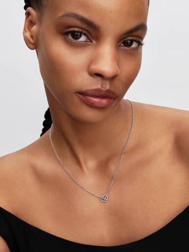 Collier Cœur de l’Infini Rose Scintillant