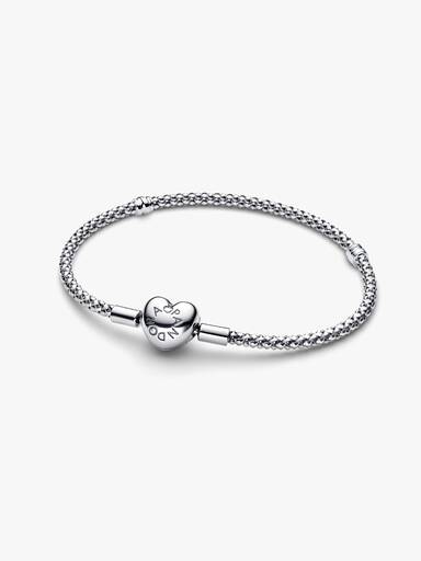 Bracelet Maille Cloutée Fermoir Cœur