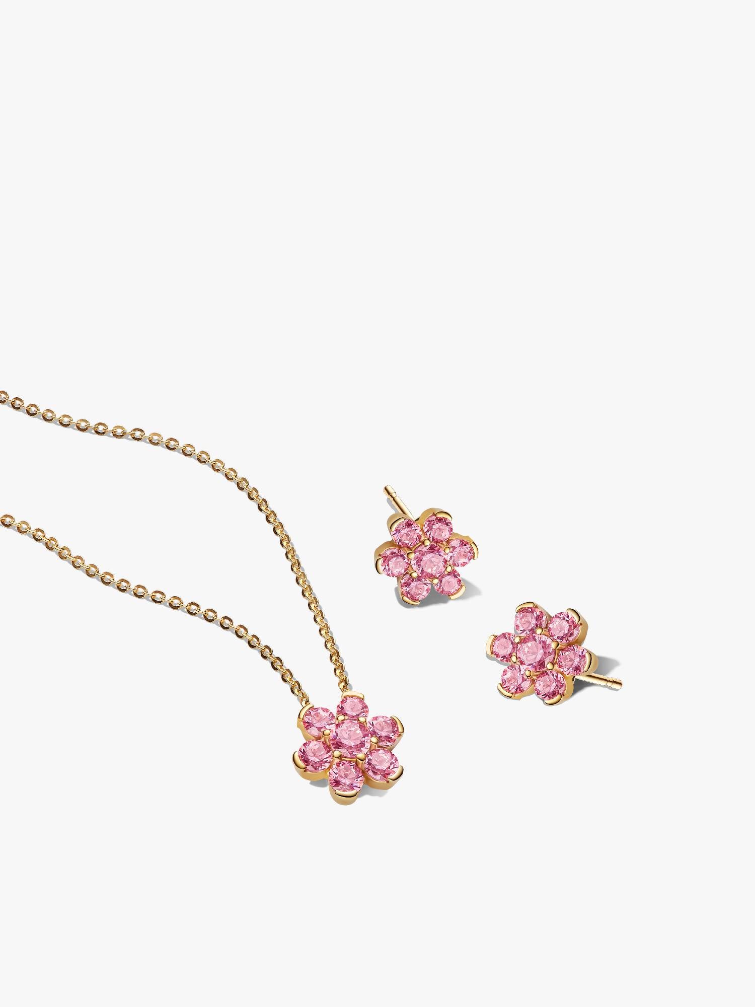 Coffret Cadeau Fleur Rose Scintillante Doré