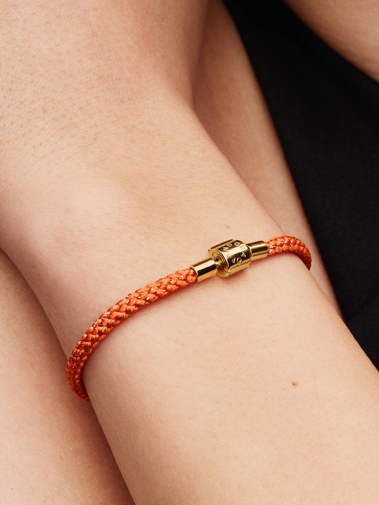Bracelet Cordon Orange Scintillant