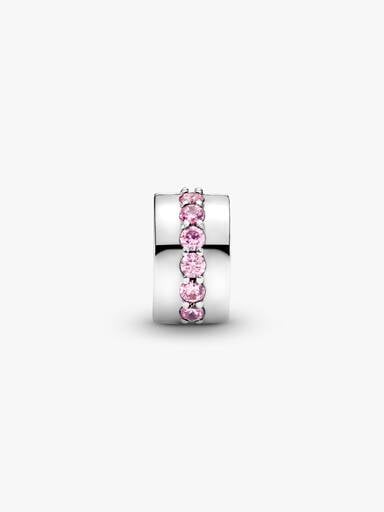 Charm Clip Rangée Scintillante Rose