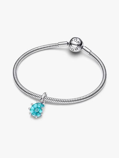 Charm Pendant Escargot de Mer Verre de Murano Bleu