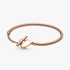 Bracelet Maille Serpent Barre en T Cœur Pandora Moments Bracelet Maille Serpent Barre en T Cœur Pandora Moments