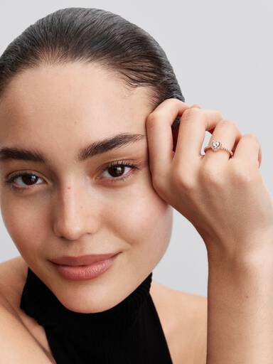 Bague Cœur Surélevé Scintillant