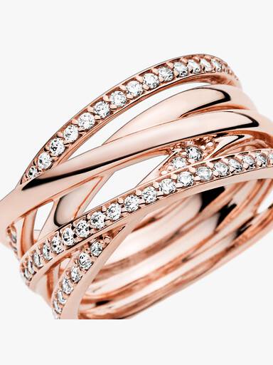 Bague Scintillante & Lignes Polies