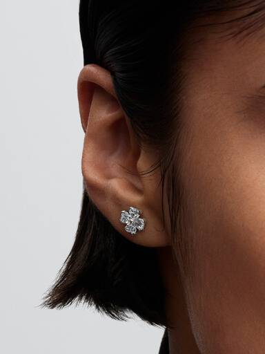 Clous d’Oreilles Trèfle à Quatre Feuilles Scintillantes