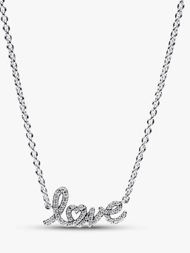Collier Amour Manuscrit Étincelant