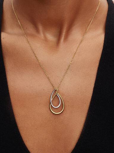 Collier avec Pendentif Double Bimatière