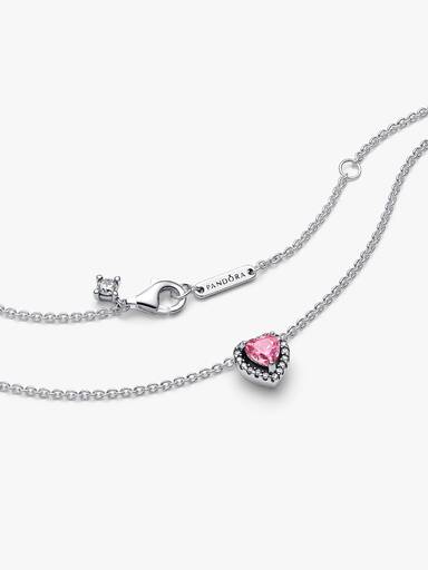 Collier Cœur Surélevé Rose