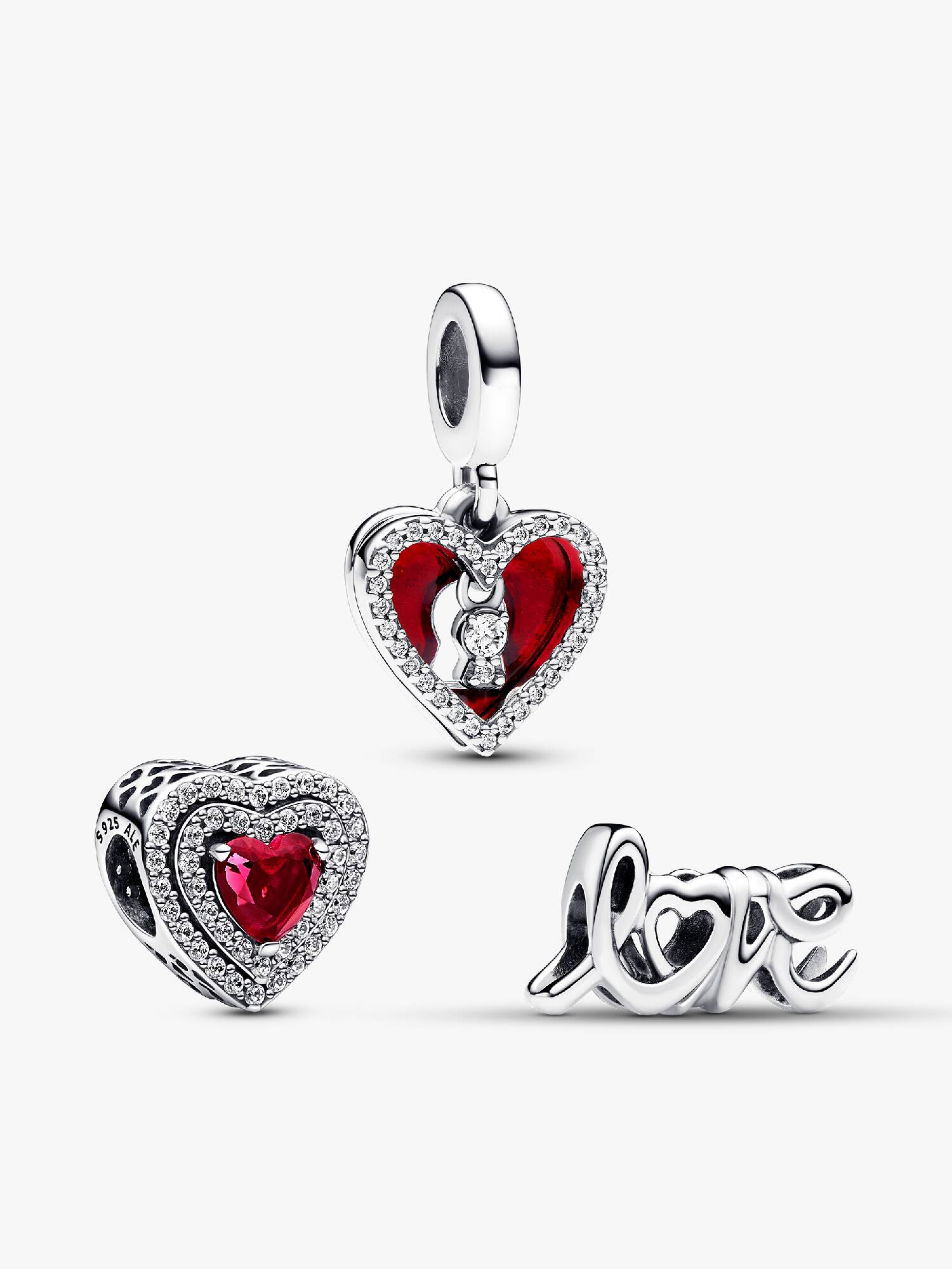 Coffret Cadeau Trio de pendentifs en forme de cœur