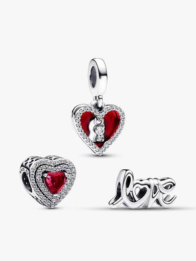 Coffret Cadeau Trio de pendentifs en forme de cœur