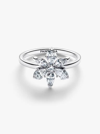 Bague Cocktail Fleur Herbier Scintillant
