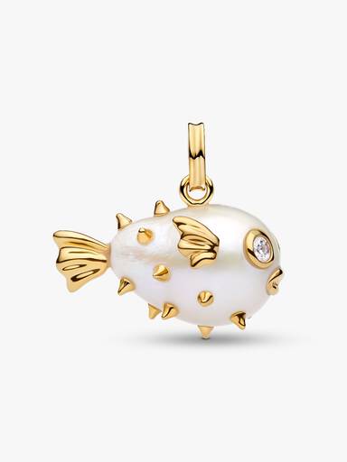 Pendentif Poisson-Globe XL en Perle de Culture d'Eau Douce Traitée