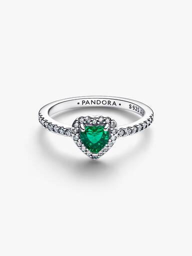 Bague Cœur Vert Royal Surélevé