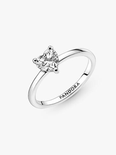 Bague Solitaire Cœur Scintillant