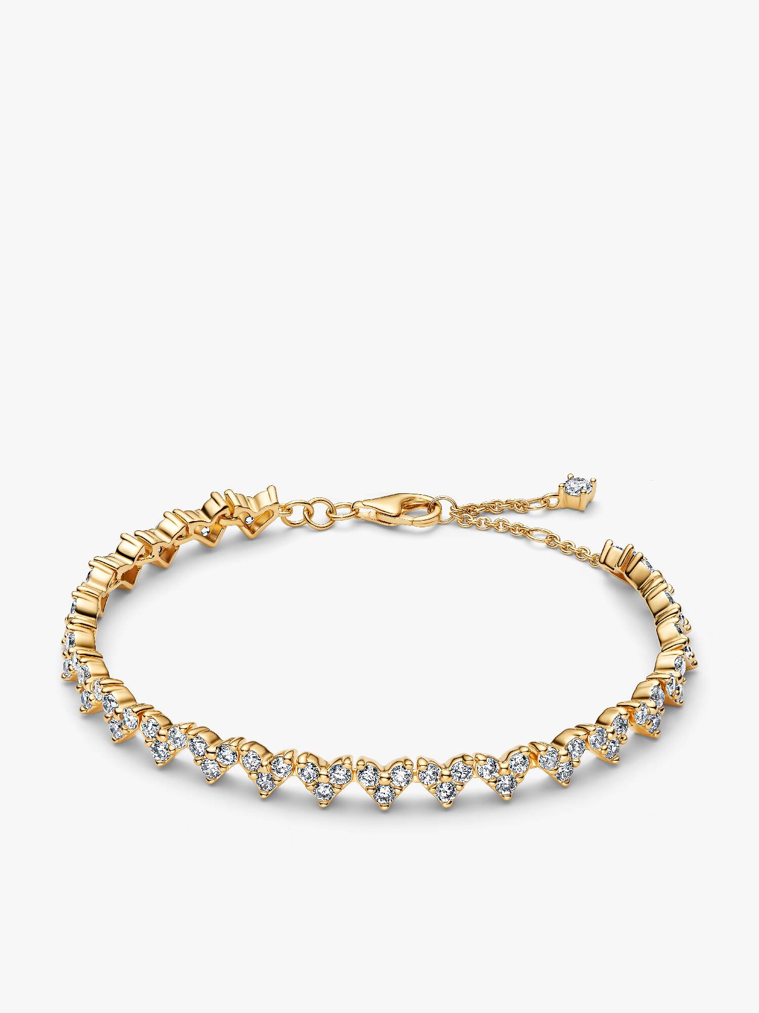 Bracelet Cœurs Trios de Pierres Doré
