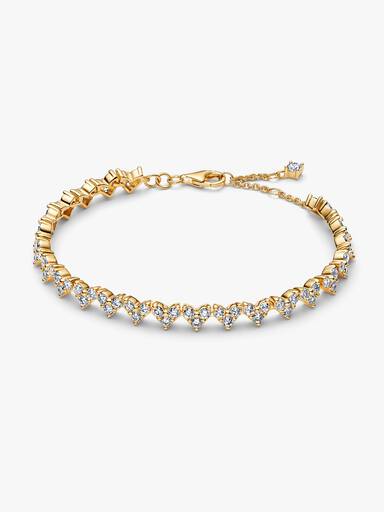 Bracelet Cœurs Trios de Pierres Doré