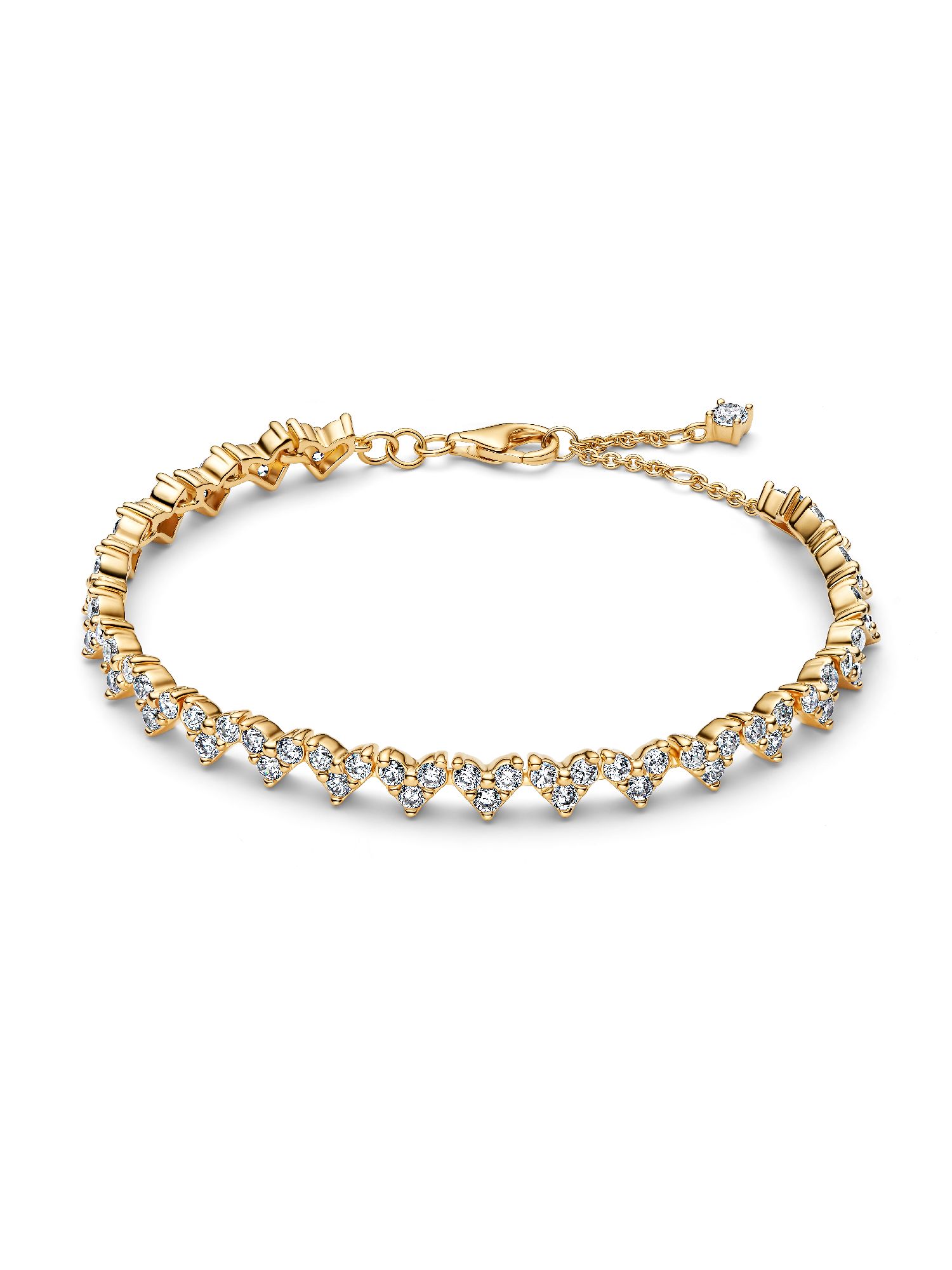 Bracelet Cœurs Trios de Pierres Doré