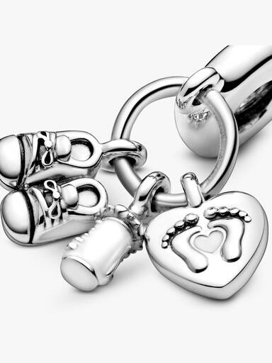 Charm Pendant Biberon et Chaussures Bébé