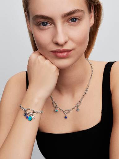 Mini Charm Pendant Ancre Bleue