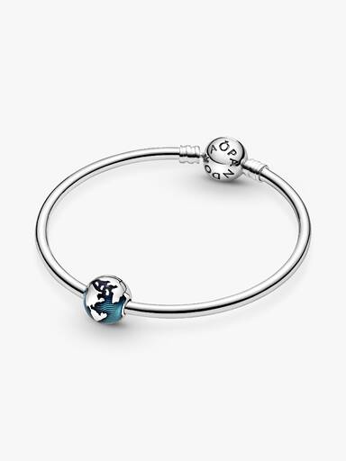 Charm Clip Globe Bleu