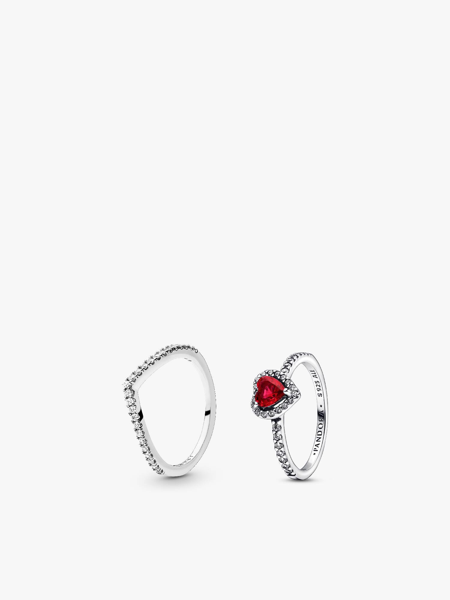 Coffret Cadeau Bagues Vœu Scintillant et Cœur Rouge Surélevé
