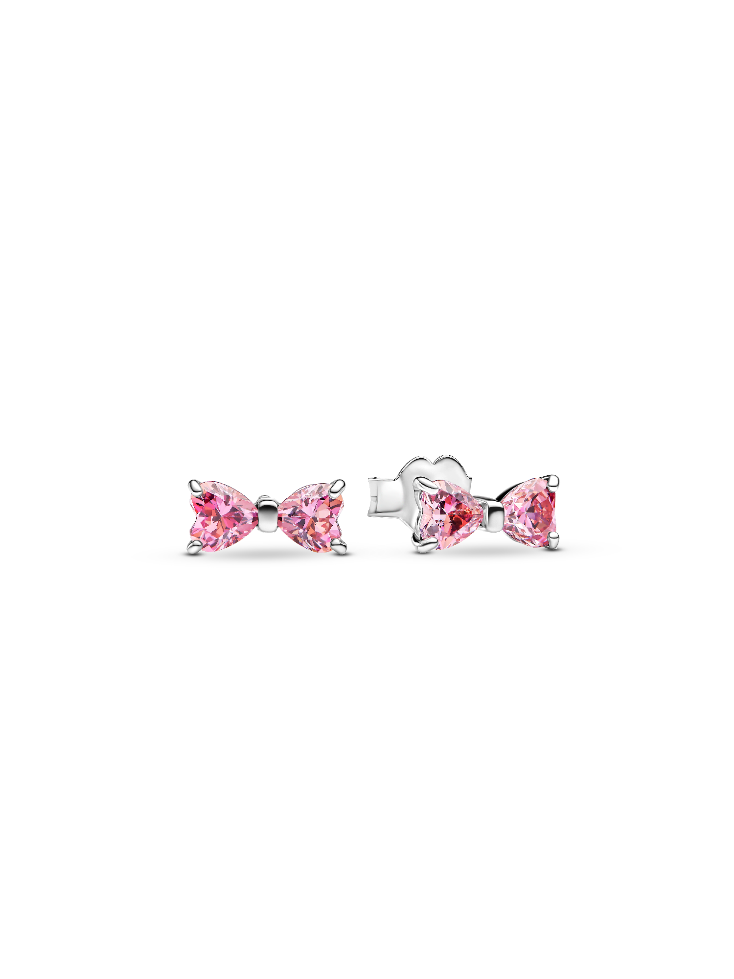 Clous d'Oreilles Nœud Rose Scintillant