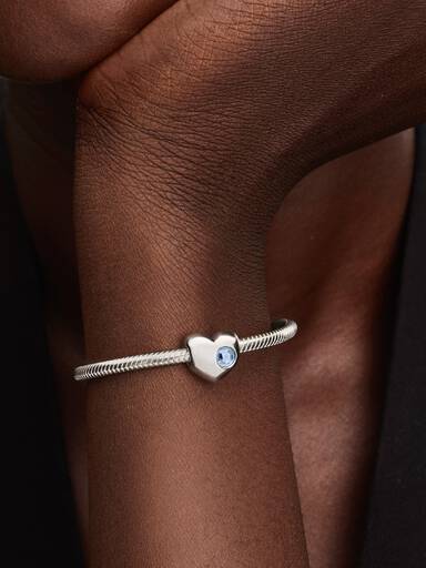 Charm Cœur Pierre Bleu Azur Mer Gravable