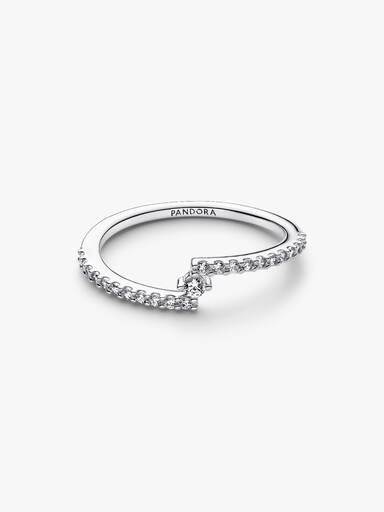 Bague Pavée Fendue Scintillante