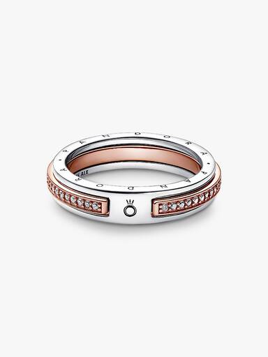 Bague Signature et Pavé Bimatière Pandora Signature