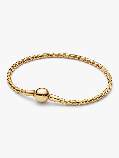 Bracelet Maille Chevron Fermoir Rond Doré